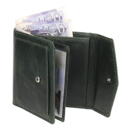 STARHIDE Designer Wallet, Top Grain Leather, Antitheft RFID Blocking Credit Cards & ID Holder, Small Money Organiser Purse for Men & Women 5595 (Green)