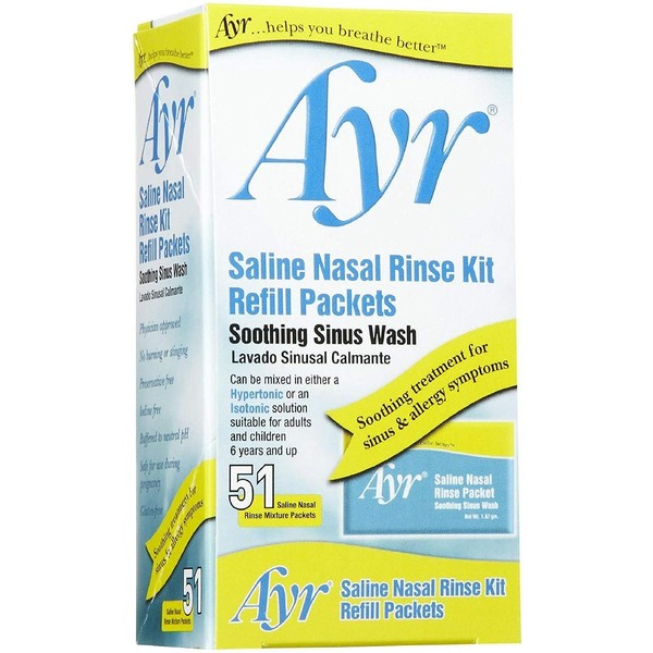 Ayr Saline Nasal Rinse Kit Refill - 51 pkt,(BFAscher)
