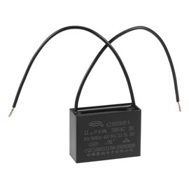 uxcell Ceiling Fan Capacitor CBB61 11uF 250V AC 2 Wires Metallized Polypropylene Film Capacitor 47x34x18mm for Electric Fan Pump Motor Generator