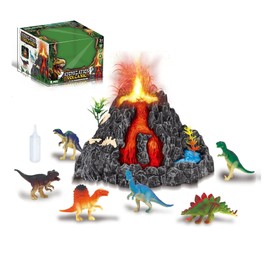 Volcano Educational Playset Toy with Dinosaur Figures for Kids 3 4 5 6 7 8 9 10
