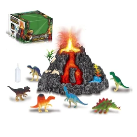 Volcano Educational Playset Toy with Dinosaur Figures for Kids 3 4 5 6 7 8 9 10