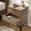 Wnutrees Farmhouse Nightstand Wood Bedside Table with 3-Drawers Bedside End
