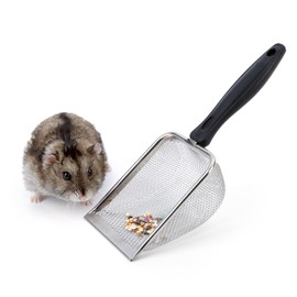Niteangel Hamster Sand Bath Scoop: - Stainless Steel Sand Substrate Shovel Fine Mesh Metal Sifter Scooper fits Small Animal sandbath Box (Small Scoop)