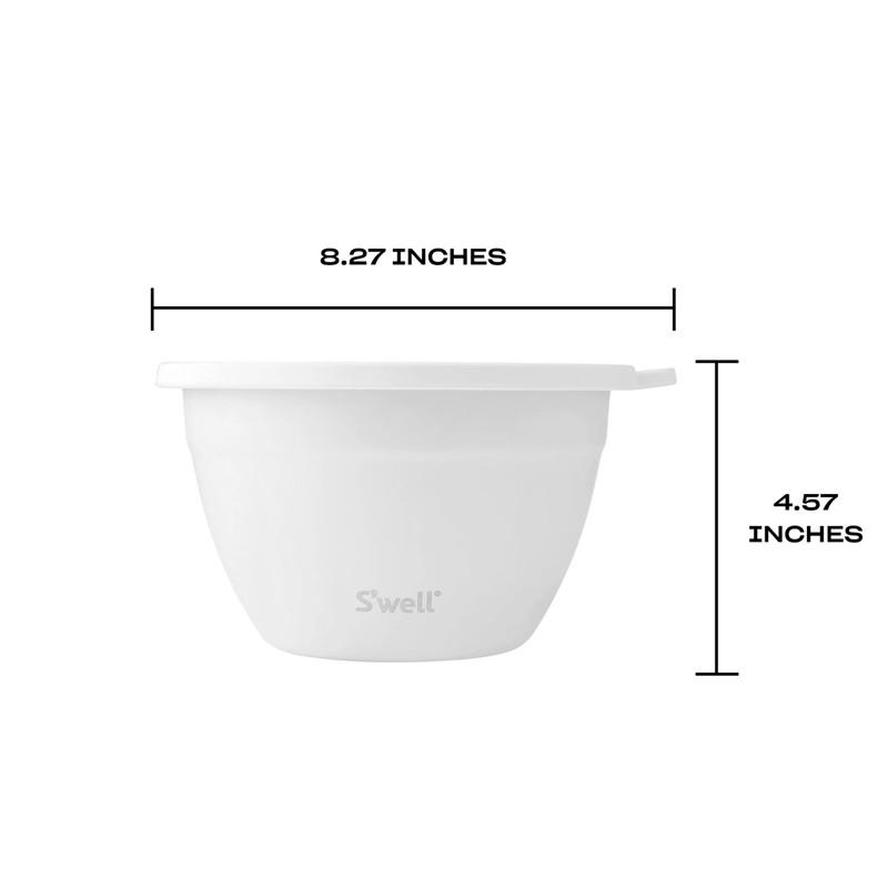 S'well Stainless Steel Salad Bowl Kit 64oz, Moonstone, Comes with