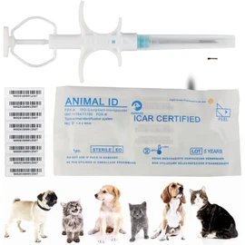 10 Pcs 1.25x7mm Yanzeo Pet Animal Chip Pet Microchip Registration FDX-B ICAR Number ISO11784/5 RFID Implant Animal Microchip for Pet Dog Cat