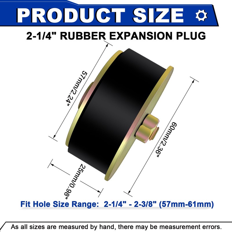 Daptemn 2-1/4" Rubber Expansion Freeze Plugs, 3PCS Automotive Engine Expandable