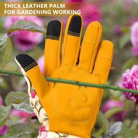 Ainiv Long Gardening Gloves for Women, Yellow Thorn Proof Gardening Gloves, Protective Garden Gloves Women, Women Gardening Gloves, Lightweight Gardening Gifts for Yard Gardening Outdoor Work (Large)