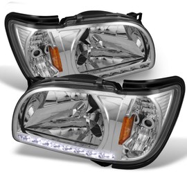 AKKON - Fits 2001 2002 2003 2004 Toyota Tacoma Pickup Truck DRL Clear Headlights w/Black Trim Corner Signal Lamps Set
