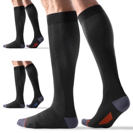 3 Pairs Sports Compression Socks 15-20 mmHg for Women Men - Comfort Cuff, Cushioned Support Sock for Running Athletic