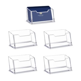 Pack of 5 Acrylic Business Card Holder, Business Card Holder, Acrylic Business Card Holder, Clear Business Card Holder, Stand for Desk or Counter, Home