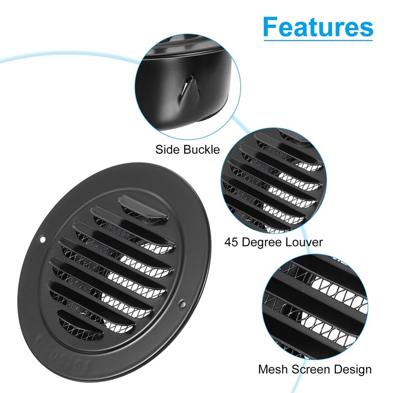 PATIKIL 3" Round Air Vent Cover, 2pcs 304 Stainless Steel
