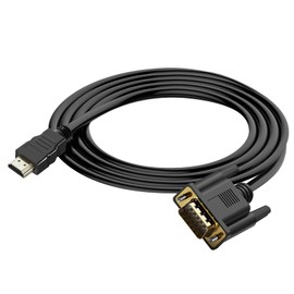 HDMI to VGA (Male to Male) Video Adapter Converter Cord Cable (4.9 Feet/1.5 Meters) for Computer, Desktop, Laptop, PC, Monitor, Projector, HDTV, and More (NOT Bidirectional)