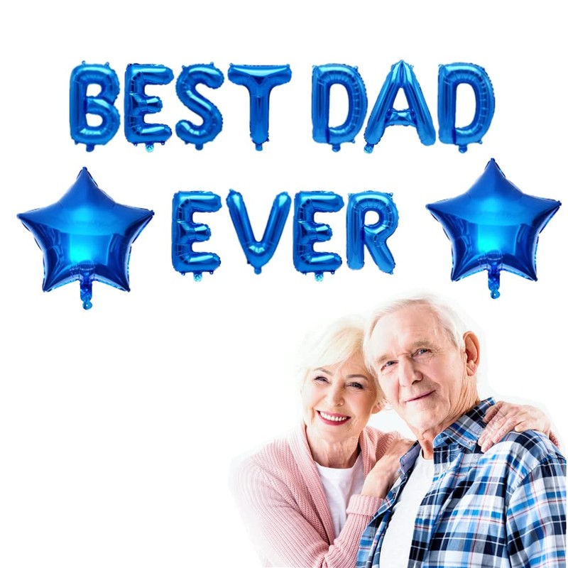 Best Dad Ever Balloons Banner with Star Balloons, Father’s Day