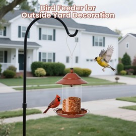 EnjoyCool Metal Bird Feeder for Outdoors – 2.4LB Hanging Bird Feeder with 360-degree, Weatherproof & Rust-Resistant, Easy to Fill & Clean for Wild Bird Feeders in Backyard & Garden(Copper)