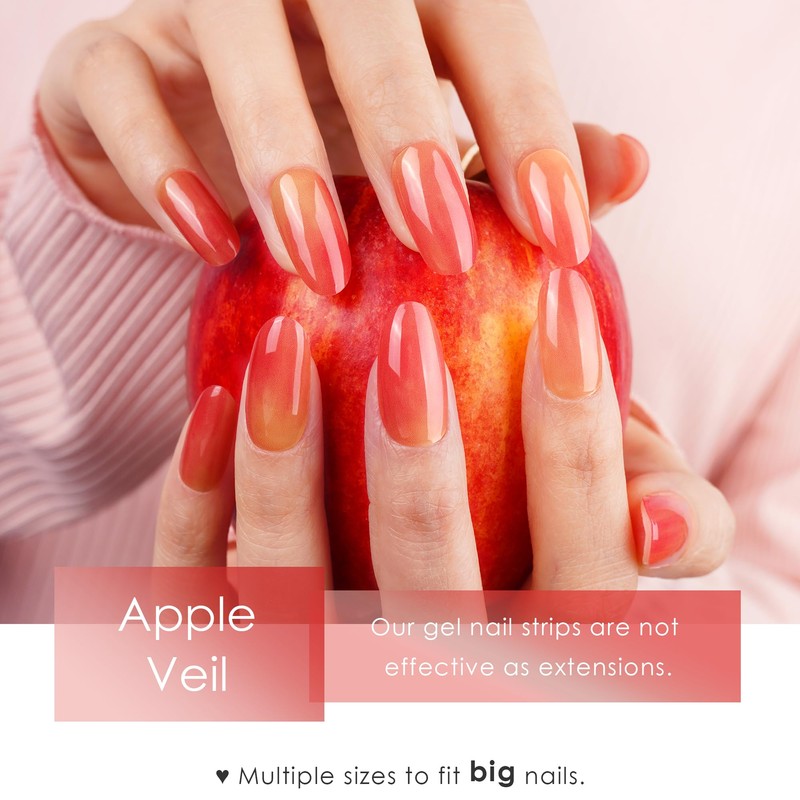 DANNI & TONI Gel Nail Strips Apple Texture Gradient (Apple