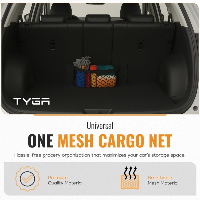 TYGA Car Boot Cargo Net, Elastic Mesh Storage Organiser for