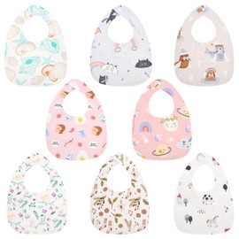 Vicloon Baby Bandana Dribble Bibs, 8 Pack Teething Bib Set, Baby Bibs for Boys Girls with Snaps,Soft and Absorbent for Infants Feeding, Teething,Drooling,Newborn Bib for Unisex Toddlers 0-36 Months