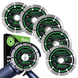 WENHUALI 4-1/2 Inch Diamond Concrete Saw Blade, Diamond Cutting Wheel for Angle Grinder, 7/8"-5/8” Arbor for Concrete, Granite, Masonry, Brick, Stone (5-Pack)