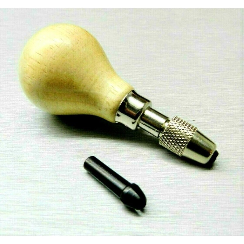 JTS Hand Chuck Wooden Pear Wood Handle Pin Vise Tool