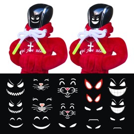 WLVGR 2 Pcs Gear Shift Hoodie, Car Gear Shift Cover Universal Shifter Knobs Hoodie, Cute Car Accessories for Women Interior Girl Car Accessories Interior, New Car Gifts (Red)