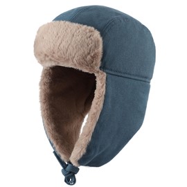 Connectyle - Sombrero de caza para hombre, resistente al viento, cálido, para invierno, Azul marino, Talla única