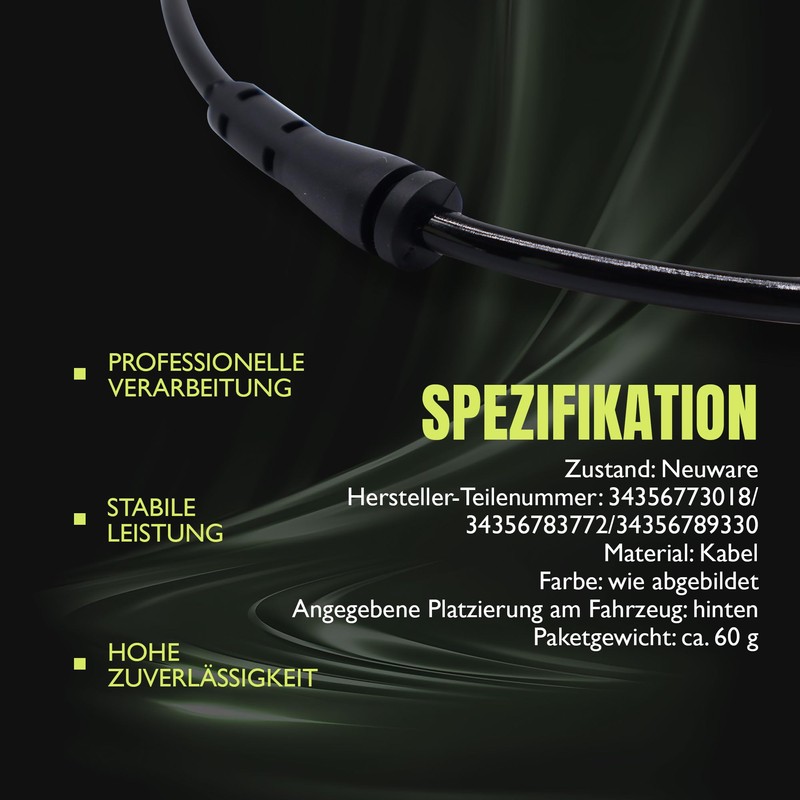 HISports Front Brake Pad Sensor, Electronic Wear Sensor for Brake