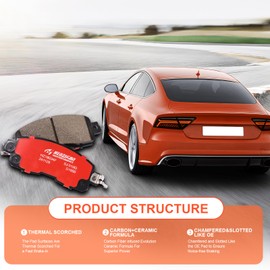 HECHENQICHE Front Ceramic Brake Pads Set for Nissan Altima 2013-2020, LEAF 2014-2017