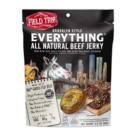 Field Trip Beef Jerky | Gluten Free Jerky, Low Carb, Healthy High Protein Snacks with No Nitrates, Made with All Natural Ingredients | Everything Bagel | 2.2oz Bags, 4 Pack