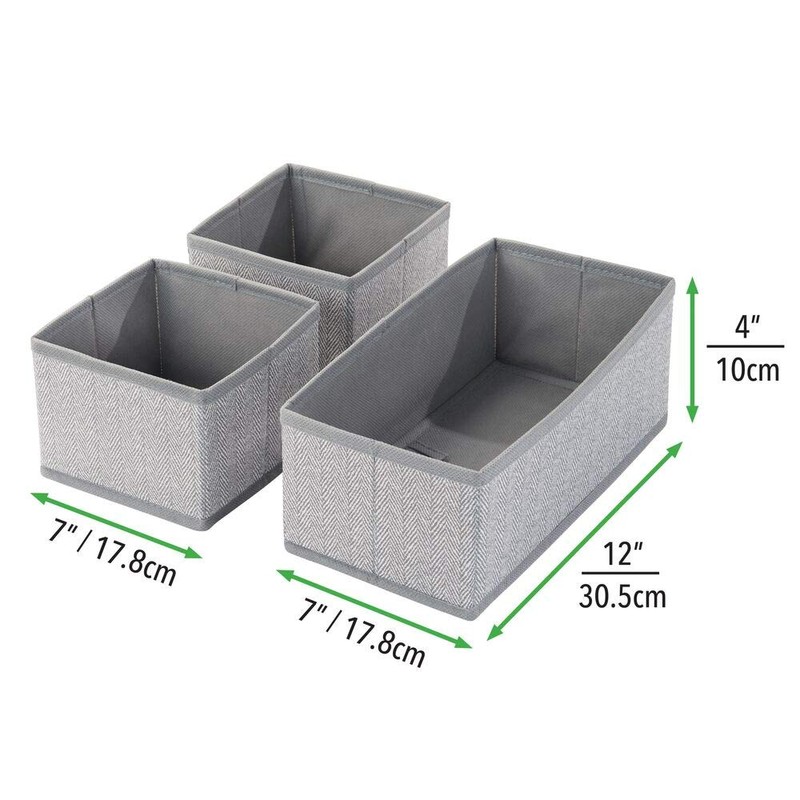 mDesign Set of 3 Storage Boxes - Three Organisers in