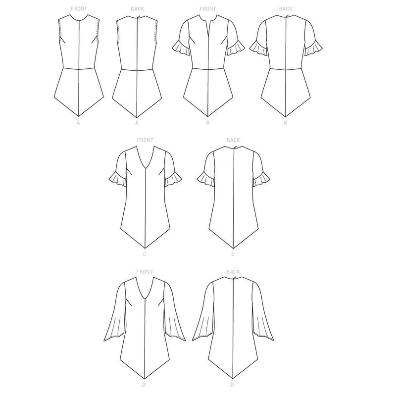 Butterick Easy to Sew Damen Schnittmuster B6663E5 Halb taillierte Bluse