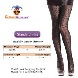 Witch Spider Web Pantyhose Stockings Spiderweb Gothic Tights Goth Pantyhose Witch Costume Tights for Women - Standard Size