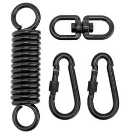 ZEONHEI Set of 4 Swing Spring Steel Spring with 2 Snap Hooks and 1 x 360° Swivel Hook, Swing Spring for Hanging Chair, Hammock, Hanging Lounger, Load Capacity up to 220 kg