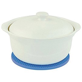 Better Kitchen Products Set Of 3, Large Silicone Pot Holders, Hot Pads, Trivets, 7 Inch, Blue, Lime Green and Red