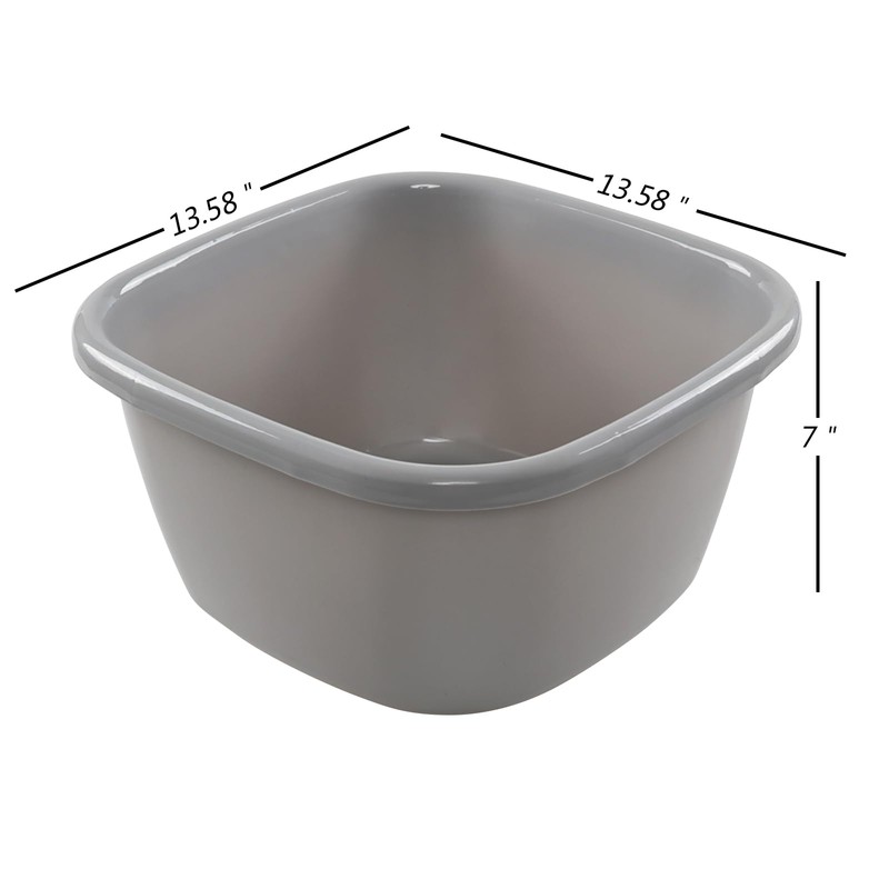 Ggbin 18 Quart Plastic Wash Basin Tub, 2 Pack Square