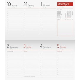 rido/idé Wochen-Ersatzkalendarium TM 17/contacter 2026 | 153×87 mm, Karton, weiß