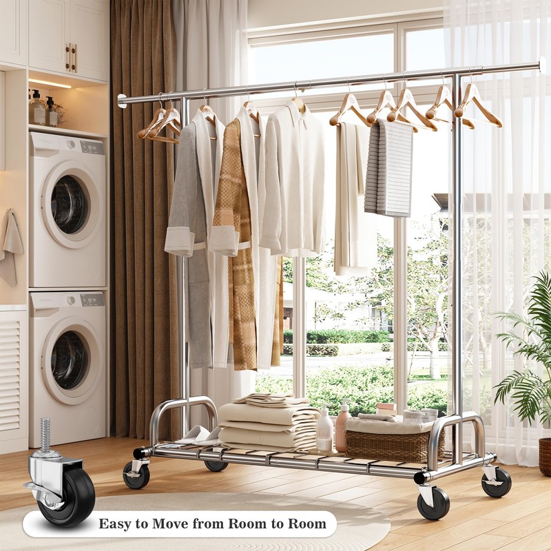 Raybee Heavy Duty Clothes Rack Load 480LBS,Clothing Racks for Hanging