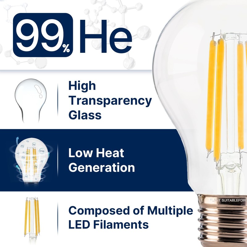 FLSNT 100W Equivalent A19 LED Light Bulbs, Efficient 12W, 1600Lumens,