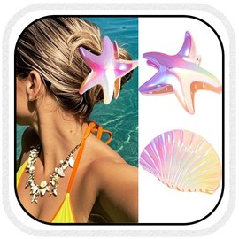 Gortin Starfish Claw Clips Acrylic Seashell Hair Clip Large Hair Claw Clips Hair Accessories for Women (Purple, Free size)