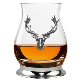 English Pewter Company Glencairn Stag Head Mixer Whisky Glass 350ml [WGP002]