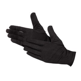 Cotton Gloves, 12 Pairs, Oekotex, Heavy, Reinforced, White, black, 579-BL