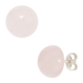 JOBO Stud Earrings 925 Sterling Silver with 2 Rosenquarze Ohrringe [Jewellery]