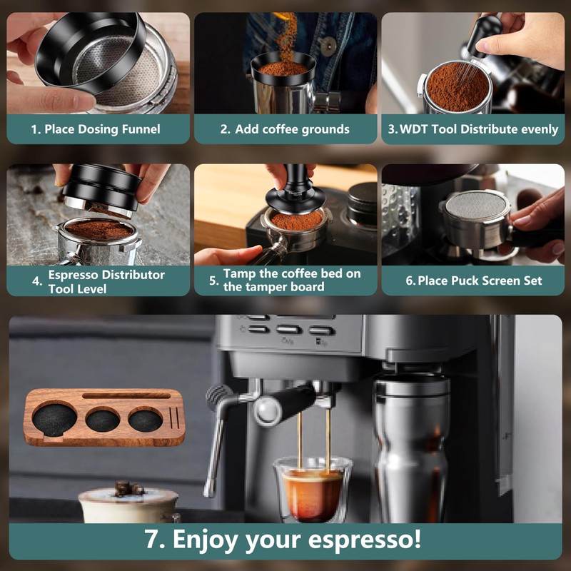 7 Pack Espresso Accessories Kit,54mm Espresso Tool Kit | Espresso