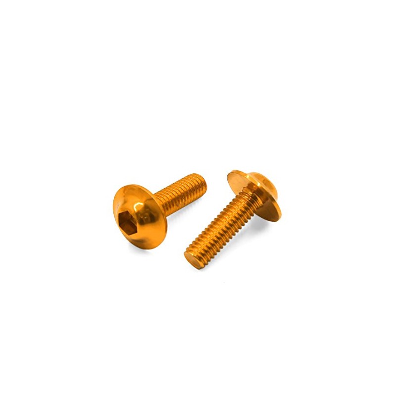 sourcingmap 6PCS M6 X 20mm Motorcycle Gold Tone Hexagon License
