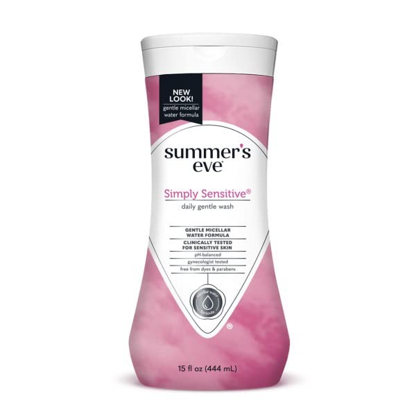 Summer's Eve 5 in 1 Simply Sensitive Feminine Cleansing Wash for Sensitive Skin, 15.0 FL OZ (Pack of 4)