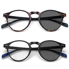 Dollger Dimmable Sunglasses, Blue Light Cut Glasses, TR90 Frame, Date Glasses, Men's, Women's, Unisex, UV Protection, Pink