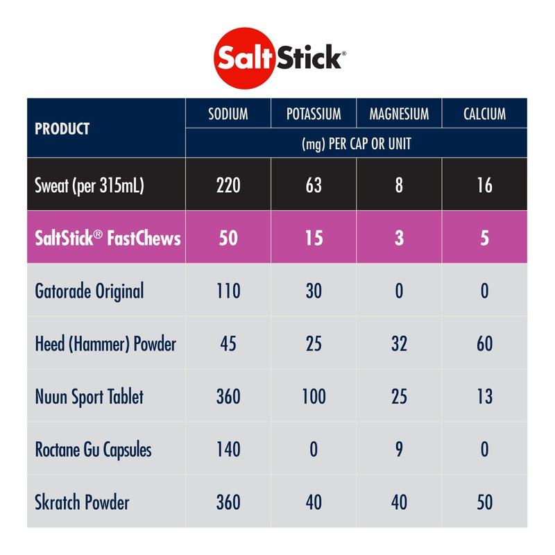 SaltStick Fastchews Mixed Berry Box (12 Bags of 10 Electrolyte