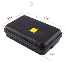 Outdoor Survival Storage Box, Waterproof Shockproof Box Plastic Tool Box Enclosure Airtight Survival Case Container Storage Travel Sealed Containers Carry Box For Camping Fishing (L, Black)
