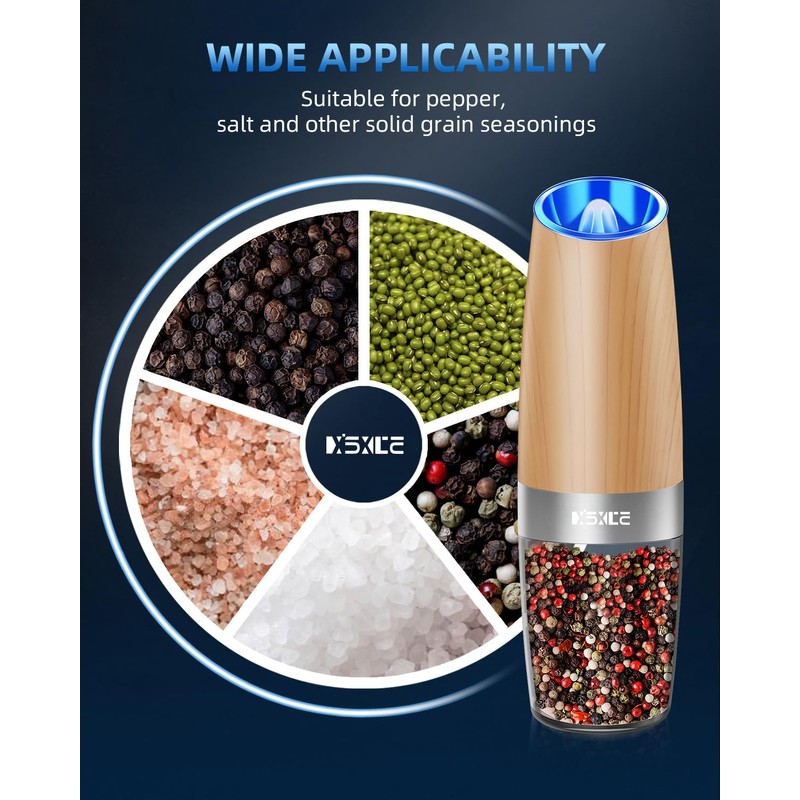 XinXu Electric Pepper Grinder, Salt or Pepper Mills & Adjustable