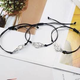 YELUWA Partners in Crime Bracelets for 3 Best Friend Handcuff BFF Bracelet for Women Teen Girls Men Boys Friend Girlfriend Couple Sisters Family Distance Matching Gift for Graduation Birthday