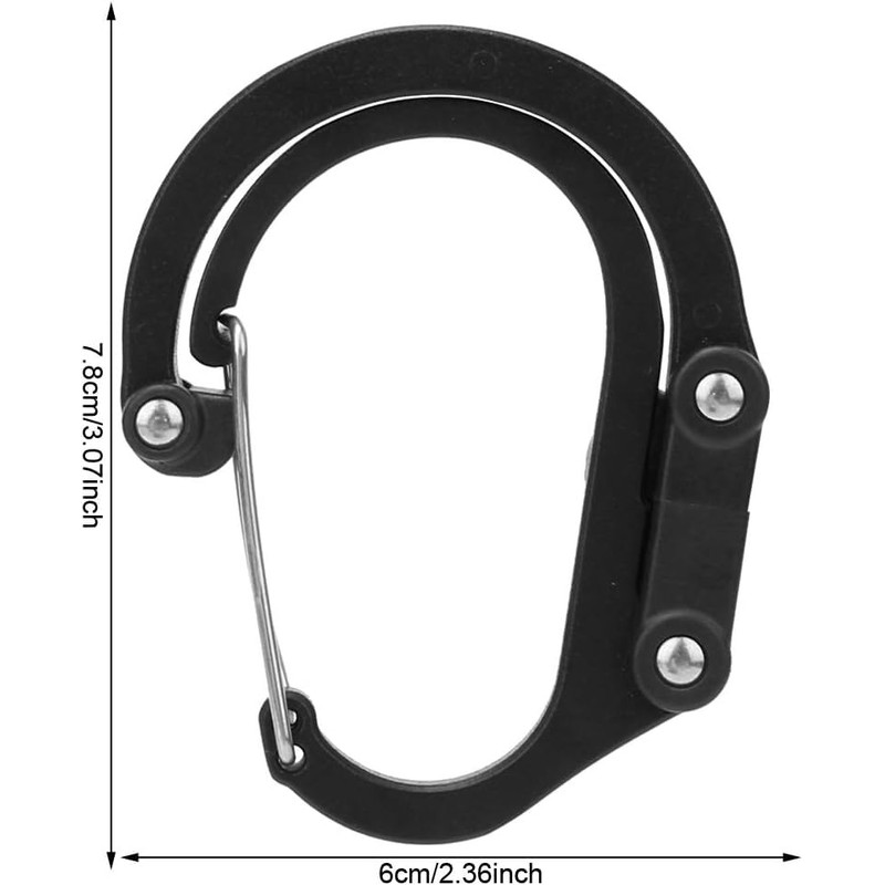 Aluminium Carabiner D-Ring Hook, Multi-functional Mountaineering Buckle for Outdoor Climbing,